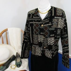 NWT Printed Black Velvet Bobbie Brooks Jacket